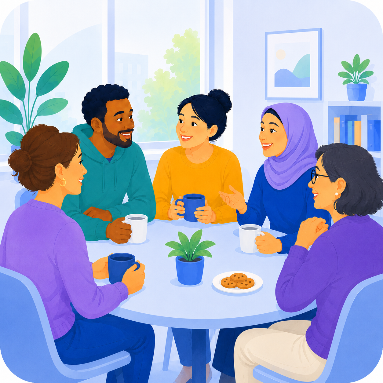 Habitants partageant un moment convivial et créant du lien autour d’une table